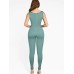 Fashion Zipper Front Slit Sports Sauna Jumpsuit