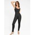 Fashion Zipper Front Slit Sports Sauna Jumpsuit