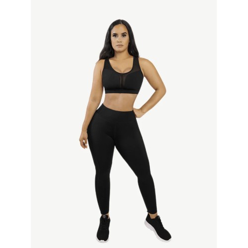 Conjunto Fitness fronte tulle